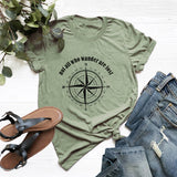 Plus Slogan And Compass Print Tee