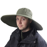 16cm Long Wide Brim Sun Hat Breathable Safari Hat Men Women Boonie Hat