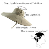 16cm Long Wide Brim Sun Hat Breathable Safari Hat Men Women Boonie Hat