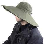 16cm Long Wide Brim Sun Hat Breathable Safari Hat Men Women Boonie Hat