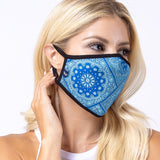 Blue Aztec 3-Layered Face Mask