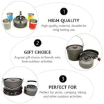 22pcs/ Set Aluminum Alloy Cooking Kits Utensils Picnic Pot Camping