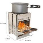 Square Wood Stove For Outdoors Camping BBQ Boiling Cooking