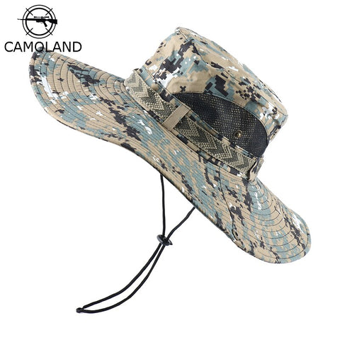 CAMOLAND UPF 50+ Sun Hats Men Long Wide Brim Bucket Hat Outdoor