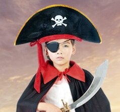 Cosplay Pirate Captain Hat Skull & Crossbone Design Cap Costume for