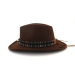 Fashion Men Women Western Cowboy Hat With Cow Head Band Wide Brim Hat