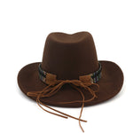 Fashion Men Women Western Cowboy Hat With Cow Head Band Wide Brim Hat