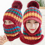 Female Warm Beanie Hat Riding Snow Caps Winter Women Knitted Hat Scarf