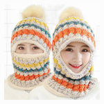 Female Warm Beanie Hat Riding Snow Caps Winter Women Knitted Hat Scarf