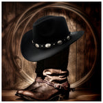 Men Wool Western Cowboy Hat For Womem Men Roll up Brim Cowgirl Jazz