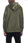 HOODIE SATIN BOMBER- OLIVE