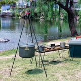 SUNDICK Camping Tripod for Fire Hanging Pot Outdoor Campfire Cookware