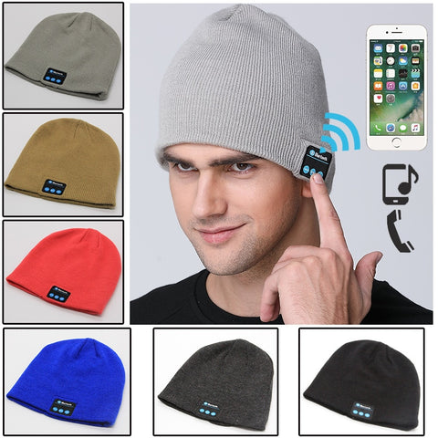 Winter Bluetooth USB Rechargeable Music Headset Warm Knitting Beanie