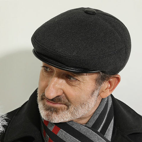 Winter Newsboy Hat With Earflaps Beret Dad Hat Winter Warm Hats for